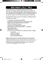 Preview for 2 page of Calculated Industries MACHINIST CALC PRO User Manual