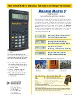 Calculated Industries Measure Master 4018 Specifications preview