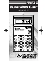 Calculated Industries MEASURE MASTER CLASSIC 4015 User Manual preview