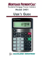 Calculated Industries Mortgage PaymentCalc 3401 User Manual preview