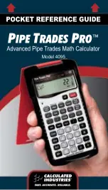 Preview for 1 page of Calculated Industries PIPE TRADES PRO 4095 Pocket Reference Manual