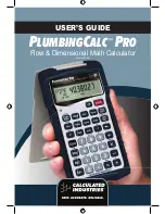 Preview for 1 page of Calculated Industries PlumbingCalc Pro User Manual