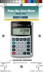 Calculated Industries Pocker Real Estate Master 3400 User Manual preview