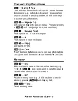 Preview for 4 page of Calculated Industries PROJECTCALC CLASSIC 8503 Pocket Reference Manual