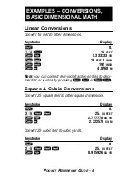 Предварительный просмотр 8 страницы Calculated Industries PROJECTCALC CLASSIC 8503 Pocket Reference Manual