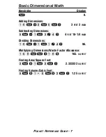 Preview for 9 page of Calculated Industries PROJECTCALC CLASSIC 8503 Pocket Reference Manual