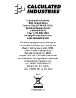 Предварительный просмотр 19 страницы Calculated Industries PROJECTCALC CLASSIC 8503 Pocket Reference Manual