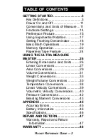 Preview for 3 page of Calculated Industries ULTRA MEASURE MASTER 8020 Pocket Reference Manual