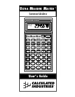 Preview for 1 page of Calculated Industries Ultra Measure Master User Manual