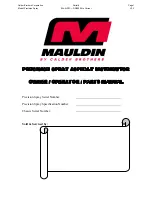 Предварительный просмотр 1 страницы Calder Brothers Mauldin Precision Spray Owner/Operator & Parts Manual