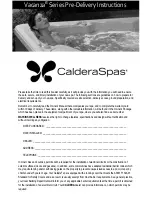 Caldera Vacanza Aventine Pre-Delivery Instructions preview