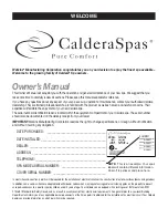 Предварительный просмотр 2 страницы CalderaSpas Olympia Owner'S Manual