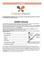 Предварительный просмотр 2 страницы CalderaSpas UTOPIA CANTABRIA Owner'S Manual