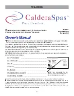 Предварительный просмотр 3 страницы CalderaSpas UTOPIA GENEVA Owner'S Manual