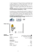 Предварительный просмотр 3 страницы Caleffi solar 309 Series Manual