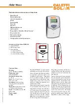 Предварительный просмотр 3 страницы Caleffi solar iSolar Wmz-G1 Manual