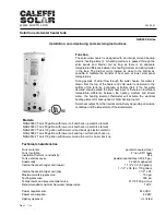 Предварительный просмотр 1 страницы Caleffi solar NAS200 Series Installation, Commissioning And Servicing Instructions