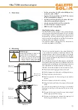 Предварительный просмотр 3 страницы Caleffi solar VBus Mounting, Connection, Installation