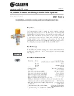 CALEFFI 2521 Series Installation, Commissioning And Servicing Instructions предпросмотр