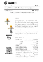 Предварительный просмотр 1 страницы CALEFFI 252169A Installation And Commissioning Manual