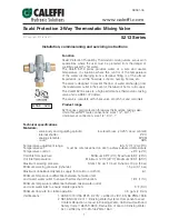 Предварительный просмотр 1 страницы CALEFFI 5213 Series Installation, Comissioning And Servicing Instructions