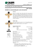 CALEFFI 523160A Installation, Commissioning And Service Instructions предпросмотр