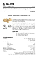 CALEFFI 573 Series Installation, Commissioning And Servicing Instructions preview