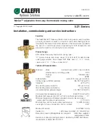 CALEFFI MixCal 521400A Installation, Commissioning And Service Instructions preview