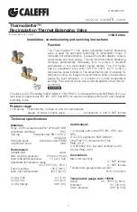 CALEFFI ThermoSetter 116010 Installation, Commissioning And Servicing Instructions preview