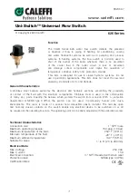 CALEFFI Uni-Switch 626 Series Quick Start Manual preview