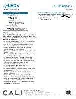 Preview for 2 page of CALI LipLED LLED8700 Installation Instructions Manual