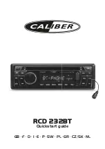 Caliber RCD 232BT Quick Start Manual preview