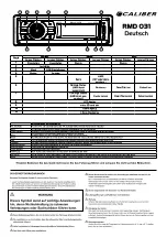 Preview for 6 page of Caliber RMD031 Quick Start Manual