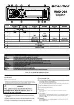 Preview for 7 page of Caliber RMD031 Quick Start Manual