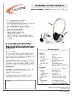 Califone 3064AV Specifications preview