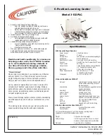 Califone 3132PLC Specifications preview