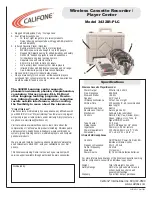 Preview for 1 page of Califone 3432IR-PLC Specifications