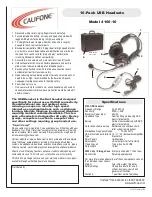 Califone 4100-10 Specifications preview