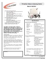 Preview for 1 page of Califone 5262PLC Specifications