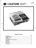 Preview for 1 page of Califone 5275 Service Manual