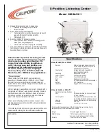 Califone 8-Position Listening Center 1208AV-01 Specifications preview