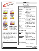 Preview for 2 page of Califone AV Tutor 2050 Specifications