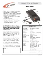 Preview for 1 page of Califone Califone 1300AV  1300AV 1300AV Specifications