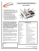 Preview for 1 page of Califone Califone 5262AV  5262AV 5262AV Specifications