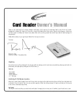 Preview for 2 page of Califone Card Reader Owner'S Manual