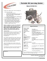 Предварительный просмотр 1 страницы Califone CD102-PLC Specifications