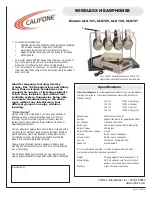 Califone CLS725 Specifications preview