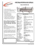 Preview for 1 page of Califone DVDVCR-200 Specifications