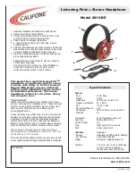 Preview for 1 page of Califone Listening First 2810-BE Specifications