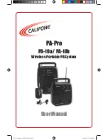 Preview for 1 page of Califone PA-Pro PA-10a User Manual